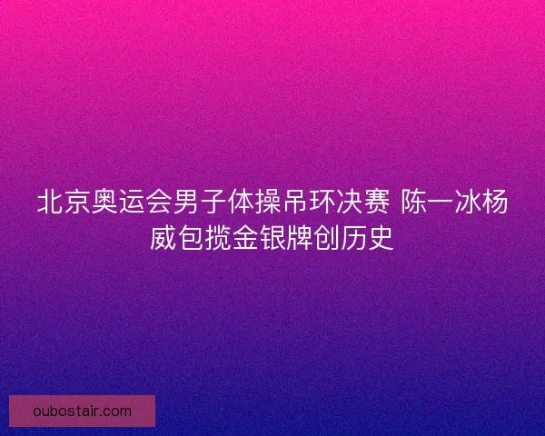 北京奥运会男子体操吊环决赛 陈一冰杨威包揽金银牌创历史