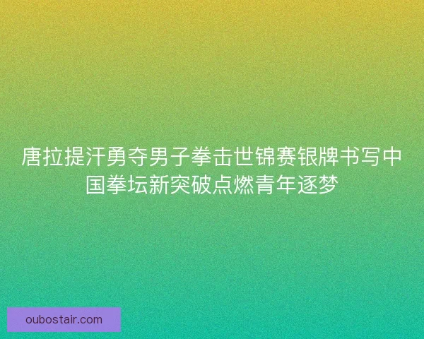 唐拉提汗勇夺男子拳击世锦赛银牌书写中国拳坛新突破点燃青年逐梦 唐拉提汗勇夺男子拳击世锦赛银牌书写中国拳坛新突破点燃青年逐梦